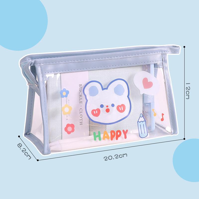 Storage Bag Cosmetics Pen Pencil Transparent Large Capacity Japanese Triangle Creative Stationery Office Student Multifunctional Youth Durable Portable NP-020038 - CHL-STORE 