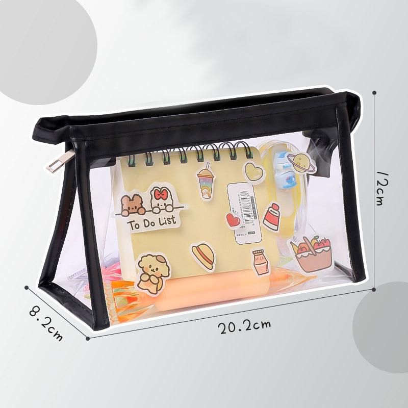 Storage Bag Cosmetics Pen Pencil Transparent Large Capacity Japanese Triangle Creative Stationery Office Student Multifunctional Youth Durable Portable NP-020038 - CHL-STORE 