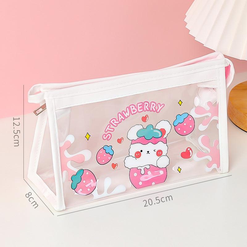 Storage Bag Cosmetics Pen Pencil Transparent Large Capacity Japanese Triangle Creative Stationery Office Student Multifunctional Youth Durable Portable NP-020038 - CHL-STORE 