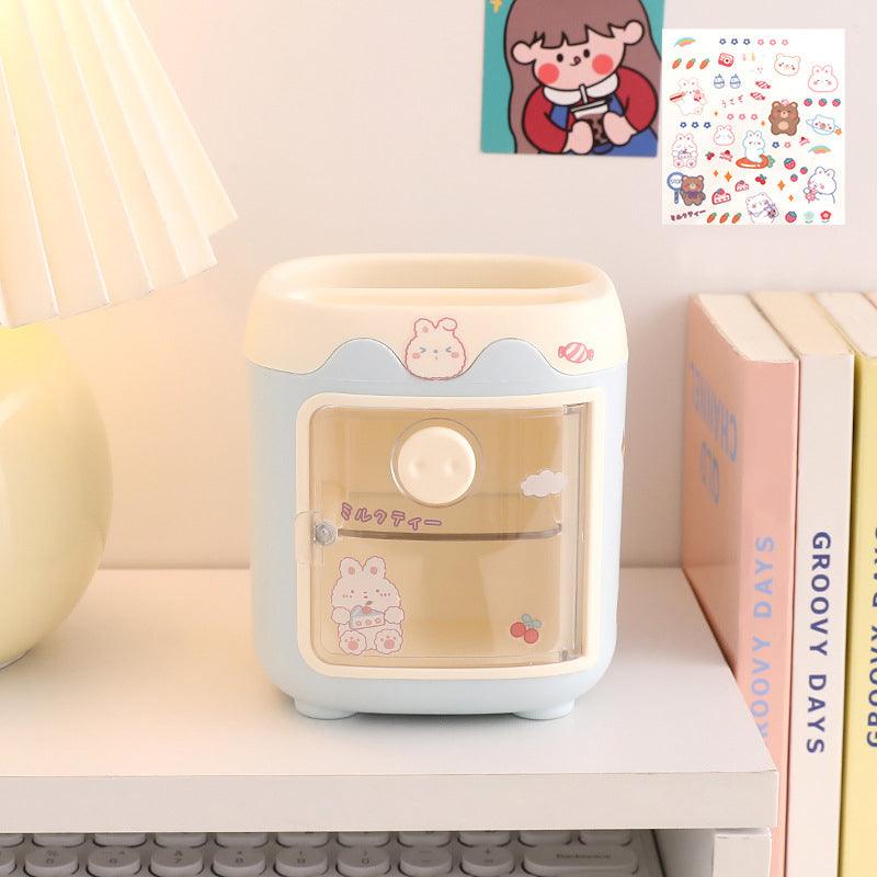 Storage box multifunctional pen holder container cosmetics accessories small drawer large capacity creative stationery cartoon office student NP-020037 - CHL-STORE 