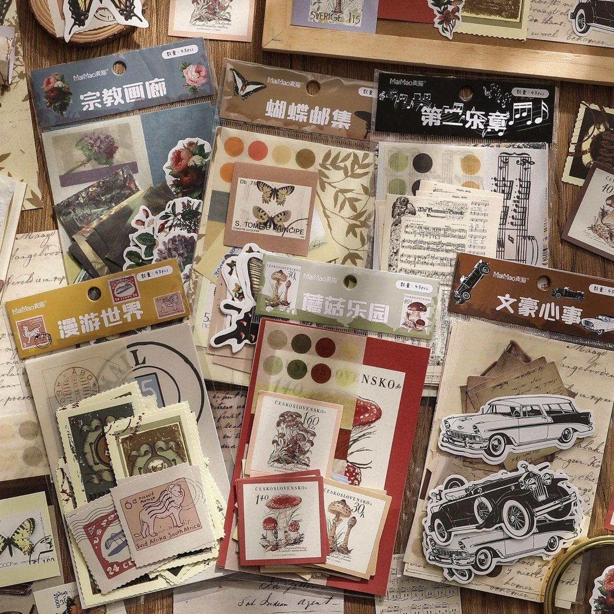 Streamer series retro diy hand account sticker pack material paper NP-000152 - CHL-STORE 