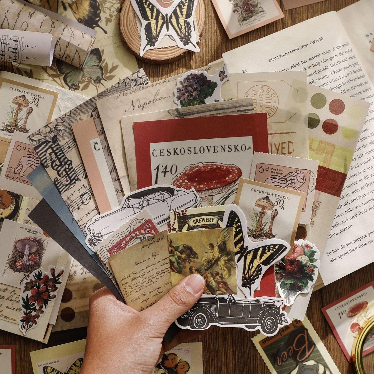 Streamer series retro diy hand account sticker pack material paper NP-000152 - CHL-STORE 