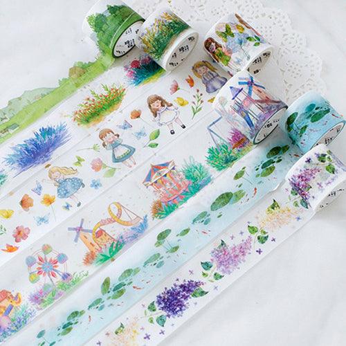 Sugar poem and paper tape, pastoral girl series, hand-painted, watercolor wide-format paper tape NP-000068 - CHL-STORE 