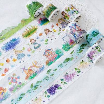 Sugar poem and paper tape, pastoral girl series, hand-painted, watercolor wide-format paper tape NP-000068 - CHL-STORE 