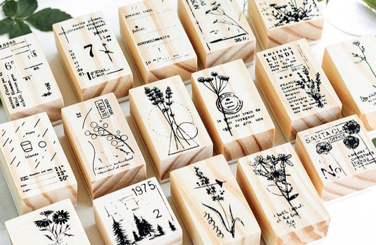 Sugar Poem Wood Seal Plant Vintage Handbook Seal NP-060012 - CHL-STORE 