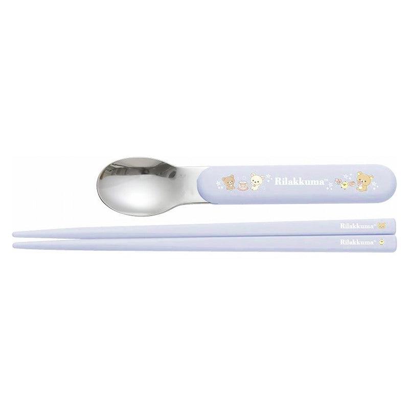 Sumikko Gurashi Rilakkuma Lazy Bear Lazy Girl Coffee Dessert Storage Box Environmentally Friendly Tableware Tableware Storage Chopsticks Spoon Lunch Box Set made in Japan Purple Blue Beige Blue - CHL-STORE 