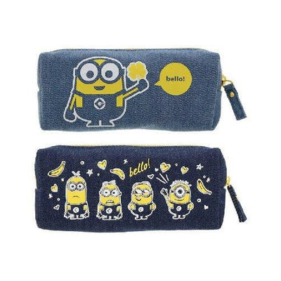 SUN-STAR Minions Pen Case Cartoon Joint Denim Pencil Case Pen Case Pencil Box Pencil Bag Light Blue - CHL-STORE 