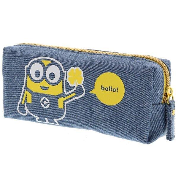SUN-STAR Minions Pen Case Cartoon Joint Denim Pencil Case Pen Case Pencil Box Pencil Bag Light Blue - CHL-STORE 