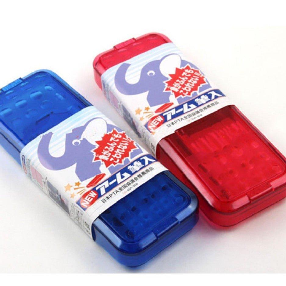 Sun Star S1000 Elephant Childlike Strong and Durable Storage Japanese-made Transparent Pencil Box Unbreakable Pencil Box Pencil Case - CHL-STORE 