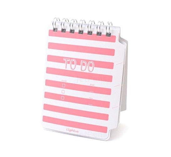 Sun-star S2813 TODO series notebook note booklet pink stripe white Cover - CHL-STORE 