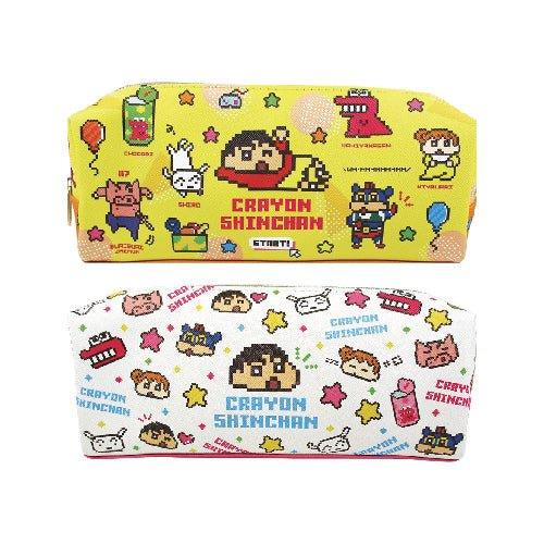 T'S FACTORY KS-552381 Crayon Shinchan Pattern 2+1 Soft Leather Double Layer Good Storage Dot Matrix Retro Pencil Case - CHL-STORE 