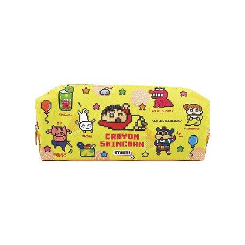 T'S FACTORY KS-552381 Crayon Shinchan Pattern 2+1 Soft Leather Double Layer Good Storage Dot Matrix Retro Pencil Case - CHL-STORE 