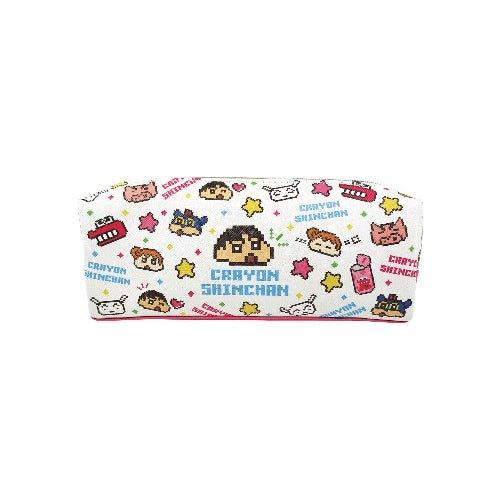 T'S FACTORY KS-552381 Crayon Shinchan Pattern 2+1 Soft Leather Double Layer Good Storage Dot Matrix Retro Pencil Case - CHL-STORE 
