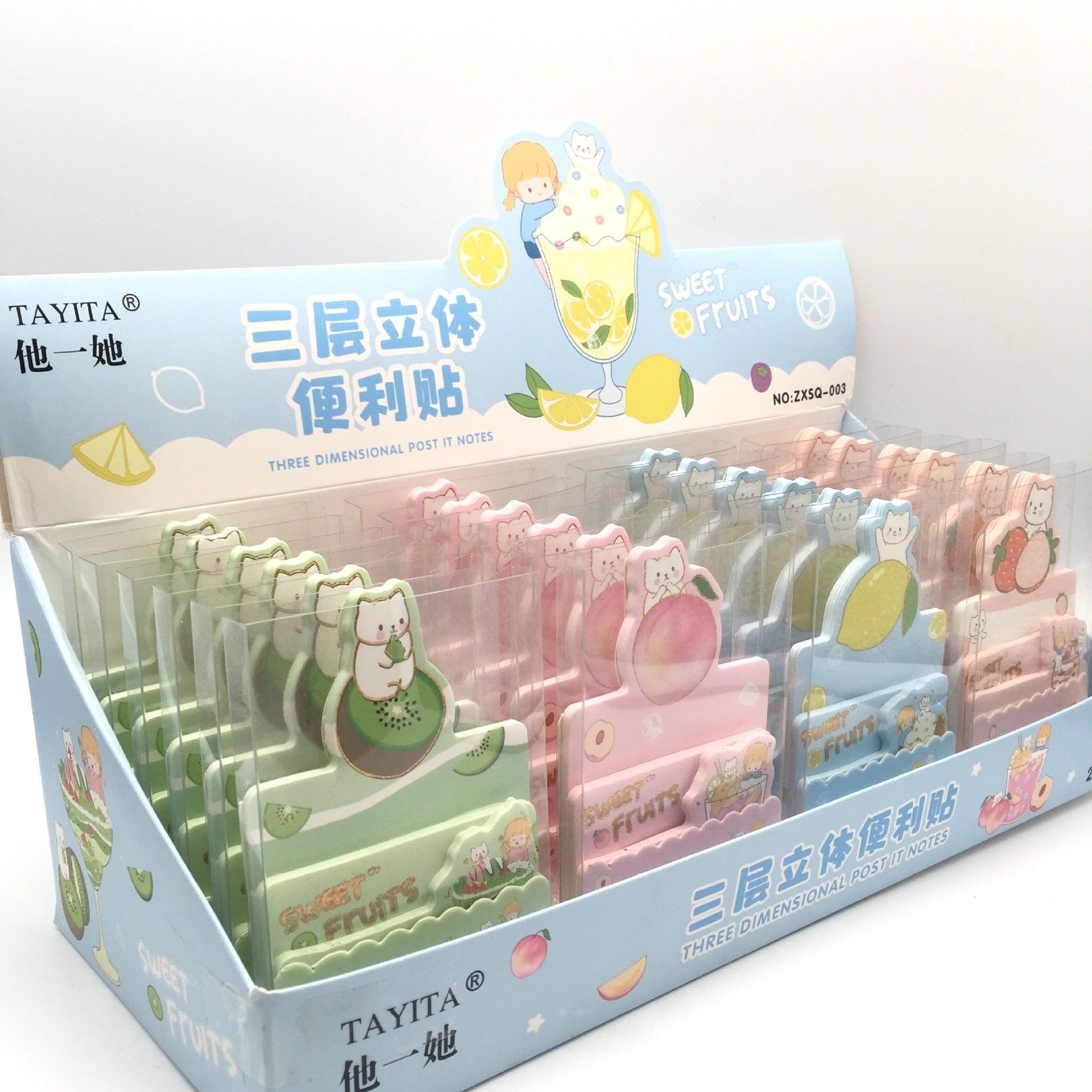 TAYITA Blossoming cat cute various shapes three-layer three-dimensional notes bagged boxed random shipment - CHL-STORE 