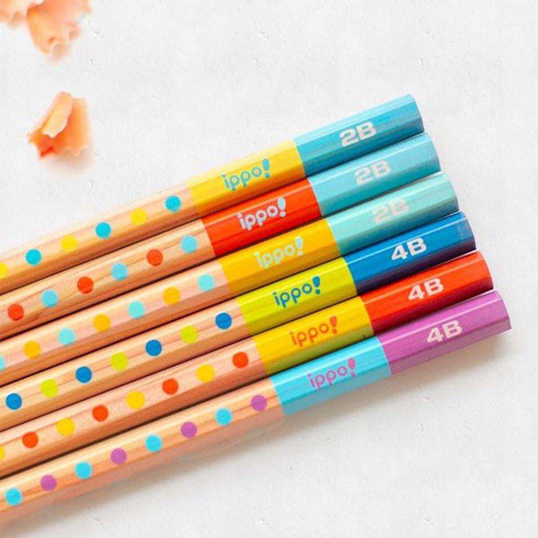 TOMBOW ippo children's learning non-slip hexagonal shaft hexagonal pencil hexagonal shaft pencil 2B 4B 2pcs - CHL-STORE 