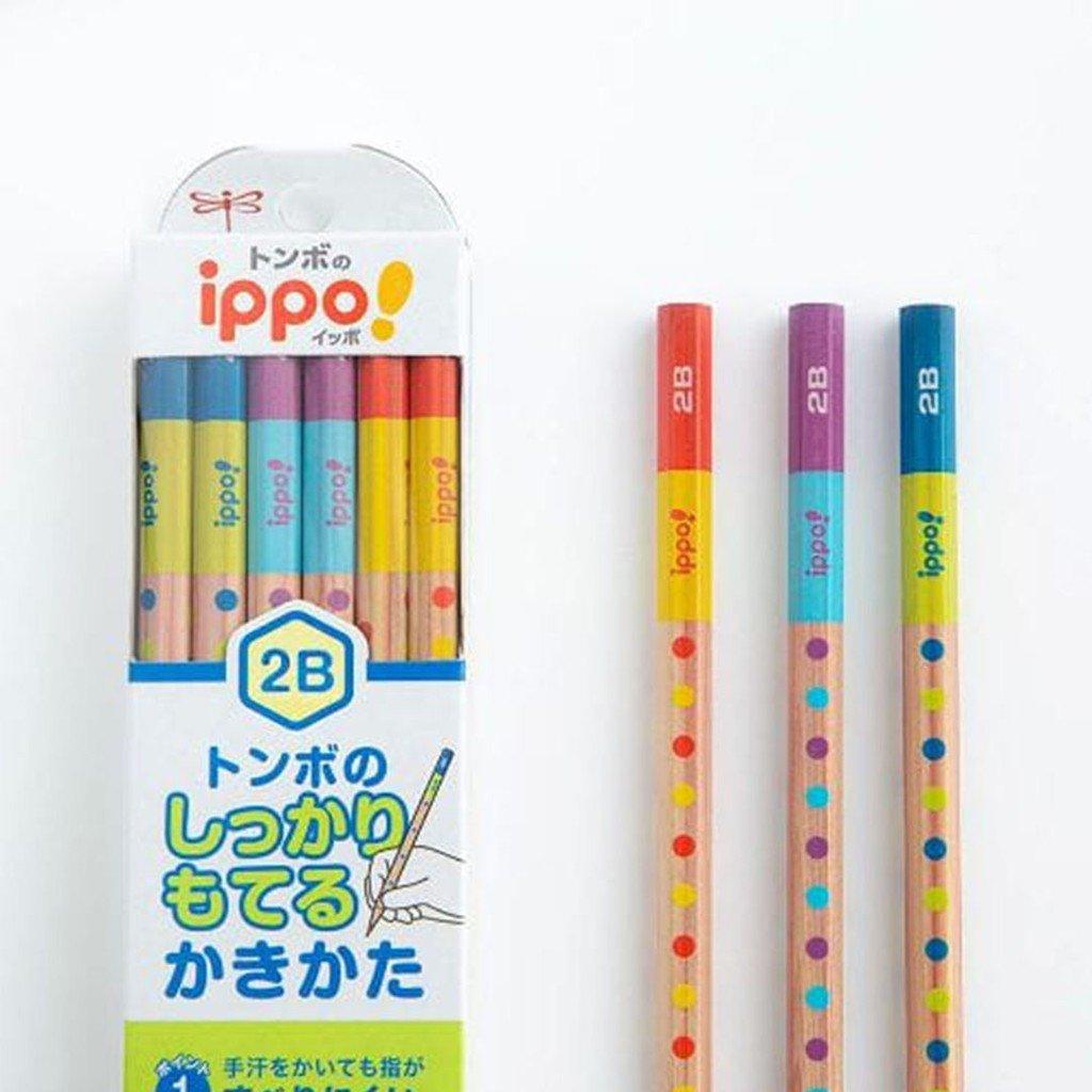 TOMBOW ippo children's learning non-slip hexagonal shaft hexagonal pencil hexagonal shaft pencil 2B 4B 2pcs - CHL-STORE 