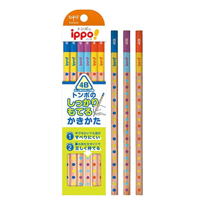 TOMBOW ippo KB-KG01-4B children's learning non-slip hexagonal shaft little pencil group 4B 12 pencil sets - CHL-STORE 
