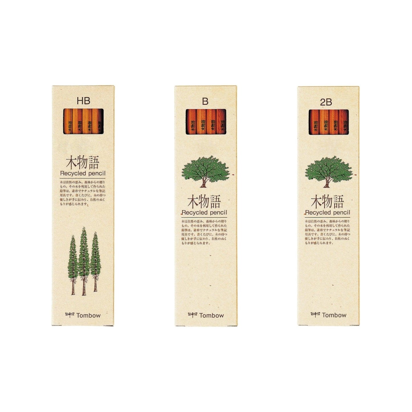 Tombow LA-KEA wood story regeneration pencil 12 HB B 2B wood pencil - CHL-STORE 