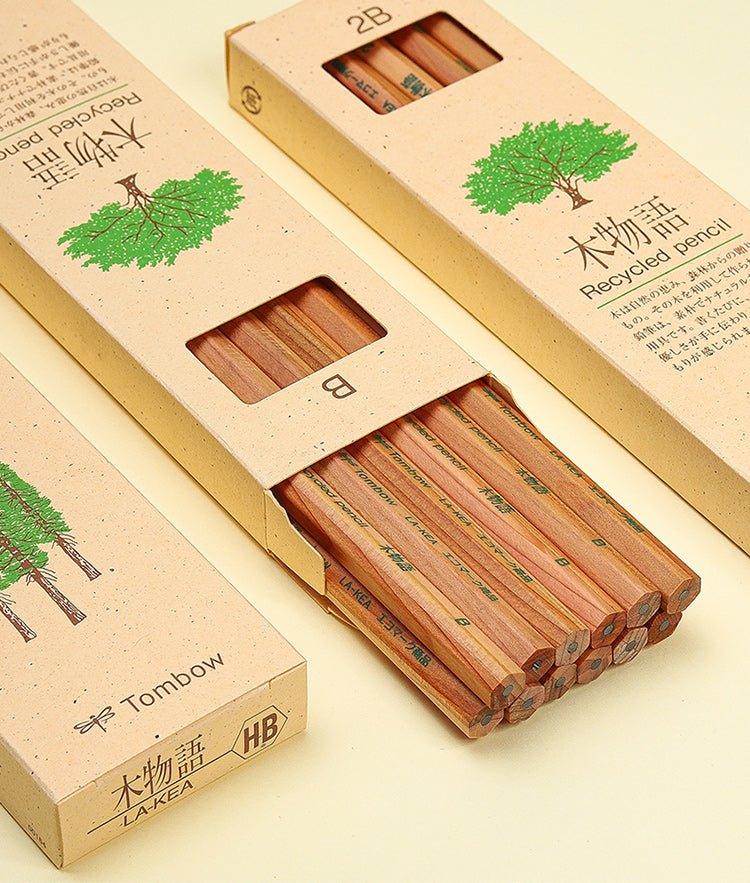 Tombow LA-KEA wood story regeneration pencil 12 HB B 2B wood pencil - CHL-STORE 