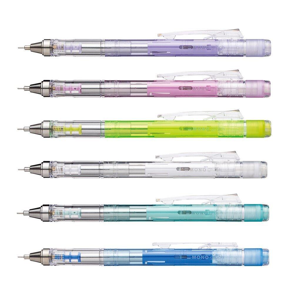 Tombow MONO graph 0.5MM transparent rod automatic pencil mechanical pencil lemon yellow pink DPA-138 - CHL-STORE 