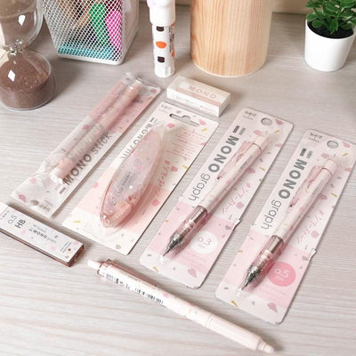 TOMBOW MONO graph 23RD ANNIVERSARY LIMITED LIGHT PINK TERRAZZO SERIES SOFT COLOR GEM PATTERN - CHL-STORE 