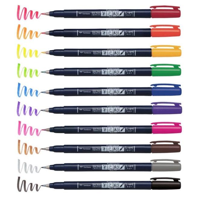 TOMBOW Pennosuke Brush Soft Brush Water-Based Signature Pen Brown WS-BH - CHL-STORE 
