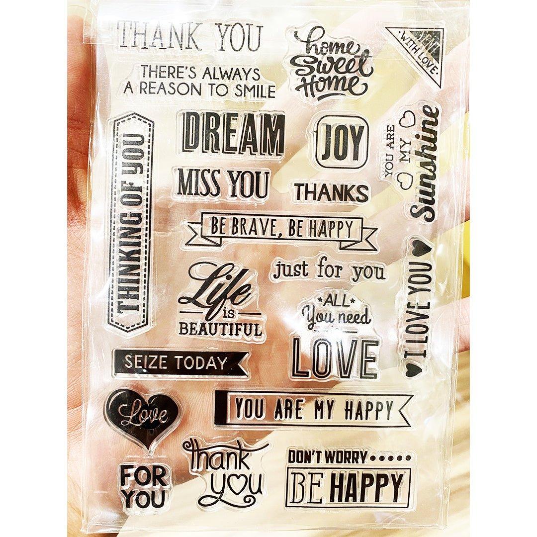 Transparent Seal Stamp Crystal Silicone Decorative Seal English Blessings Earth Series Birthday Party NP-H7TFI-60 - CHL-STORE 
