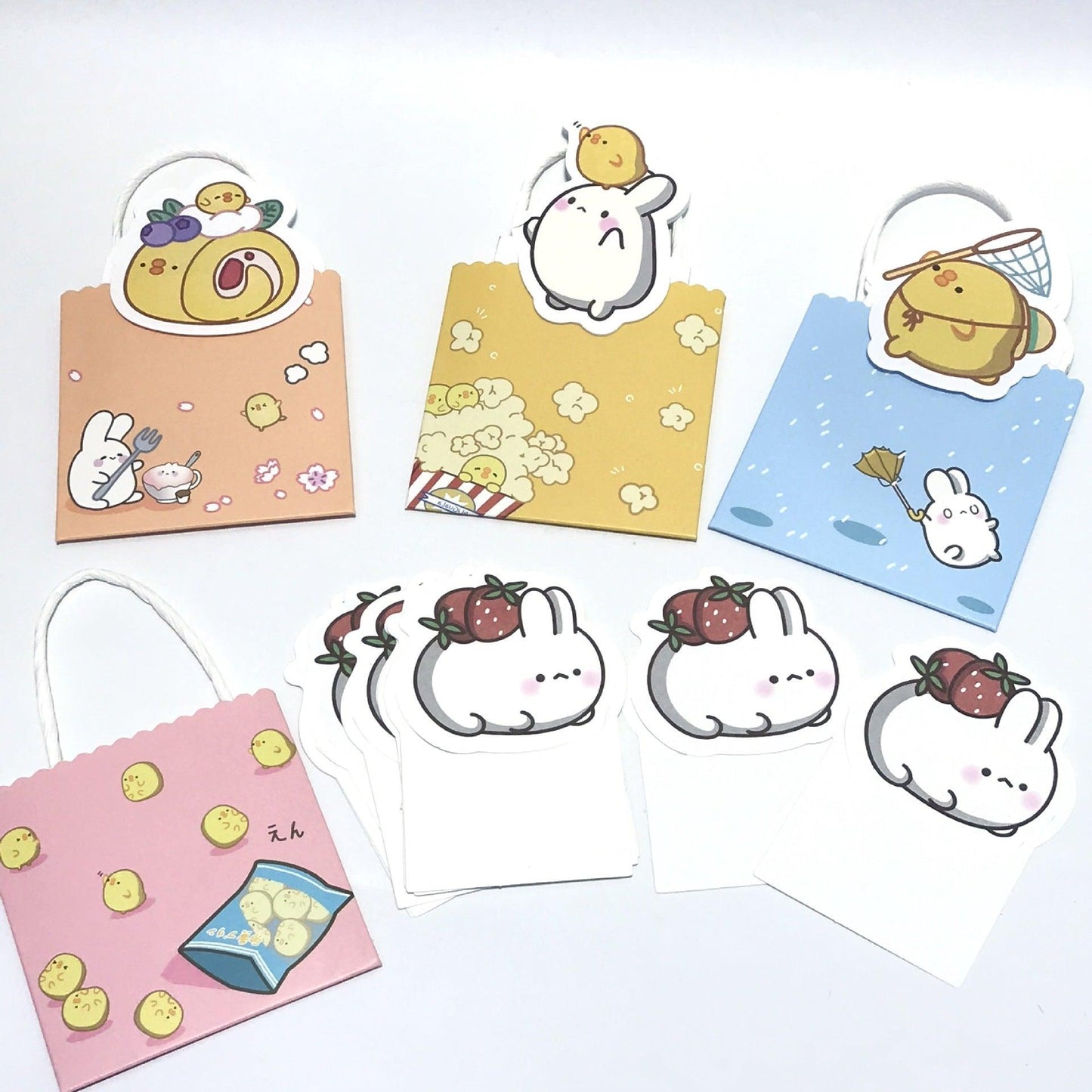 Treein Art Little White Rabbit Little Yellow Duck Gift Bag Hand Account Decoration Note Paper MEMO Paper Memo Paper Random Shipping - CHL-STORE 