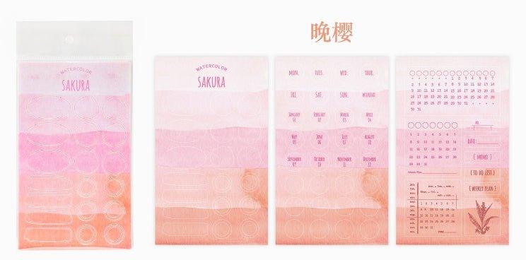 Twilight Decorative Stickers Watercolor Texture Series Index Bookmarks Message Notes N Times Stickers DIY Handbook Diary Album Stickers - CHL-STORE 
