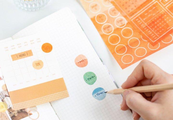 Twilight Decorative Stickers Watercolor Texture Series Index Bookmarks Message Notes N Times Stickers DIY Handbook Diary Album Stickers - CHL-STORE 
