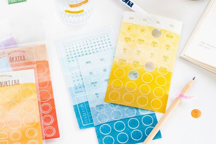 Twilight Decorative Stickers Watercolor Texture Series Index Bookmarks Message Notes N Times Stickers DIY Handbook Diary Album Stickers - CHL-STORE 