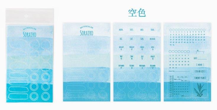 Twilight Decorative Stickers Watercolor Texture Series Index Bookmarks Message Notes N Times Stickers DIY Handbook Diary Album Stickers - CHL-STORE 