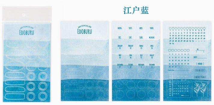 Twilight Decorative Stickers Watercolor Texture Series Index Bookmarks Message Notes N Times Stickers DIY Handbook Diary Album Stickers - CHL-STORE 