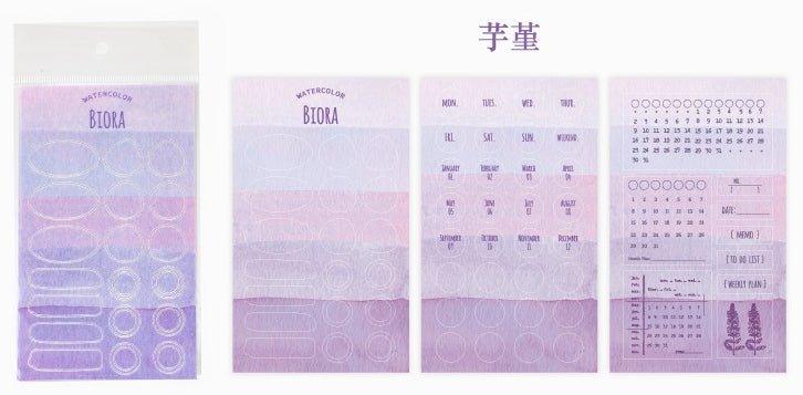 Twilight Decorative Stickers Watercolor Texture Series Index Bookmarks Message Notes N Times Stickers DIY Handbook Diary Album Stickers - CHL-STORE 