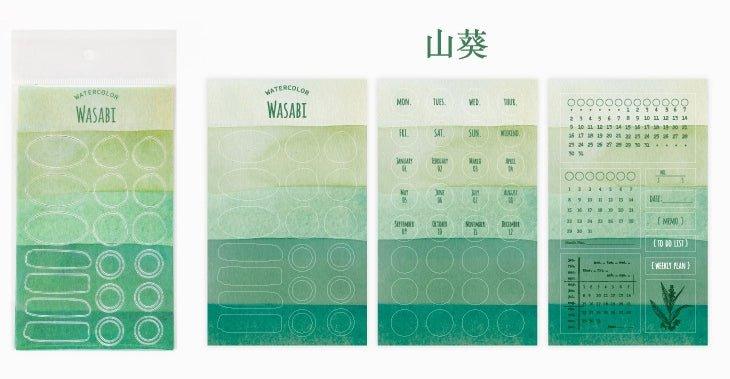 Twilight Decorative Stickers Watercolor Texture Series Index Bookmarks Message Notes N Times Stickers DIY Handbook Diary Album Stickers - CHL-STORE 