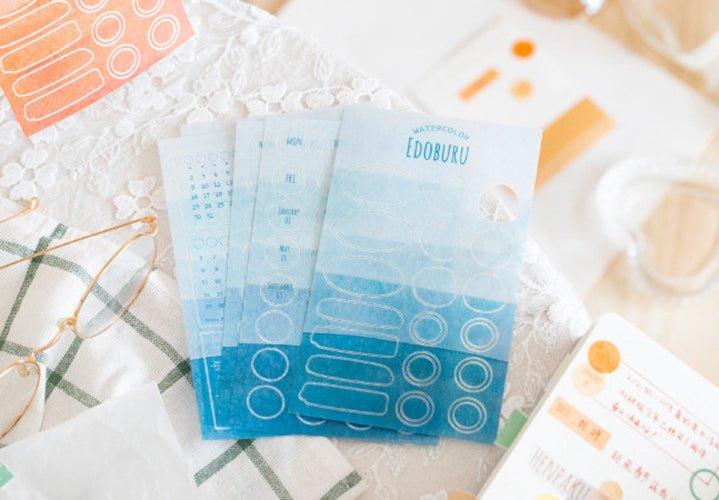 Twilight Decorative Stickers Watercolor Texture Series Index Bookmarks Message Notes N Times Stickers DIY Handbook Diary Album Stickers - CHL-STORE 