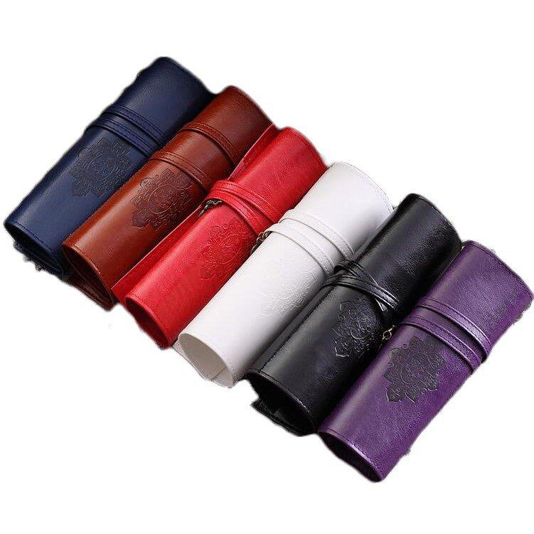 Twilight Saga Wenqing Scholarly Cylinder Scroll Retro Imitation Leather Modeling PU Pencil Pencil Case Pencil Case Pencil Bag Storage Bag NP-H7TIQ-117 - CHL-STORE 