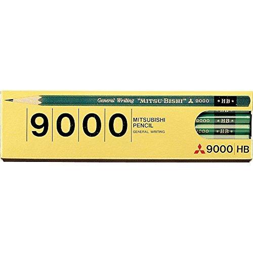 UNI K9000HB HB wood pencil hexagonal shaft pencil business pencil children's pencil 12 into - CHL-STORE 