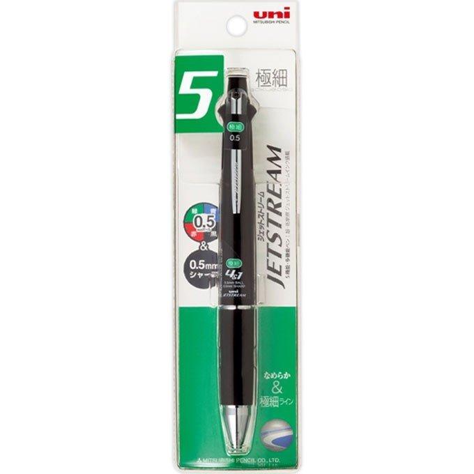 UNI MSXE5-10005 JETSTREAM 4+1 multi-function slide pen 0.5mm 4 colors + mechanical pencil ball pen - CHL-STORE 