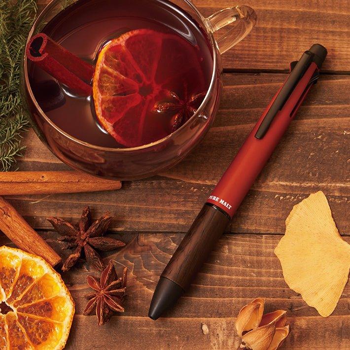 UNI MSXE5200505 pure malt 4&1 JETSTREAM INSIDE autumn and winter limited color wine barrel material functional pen multi-function pen - CHL-STORE 