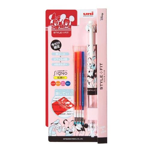 UNI UE3H258DSA Disney Limited Style Fit Happy Pen Tube Winnie the Pooh Mickey and Minnie 0.38mm 3-in 4-in refill combination - CHL-STORE 