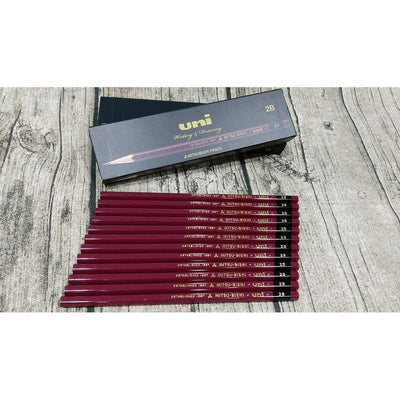 Uni UK(N) Pencil Set 12pcs B pencil wooden pencil UKNB sketch pencil - CHL-STORE 