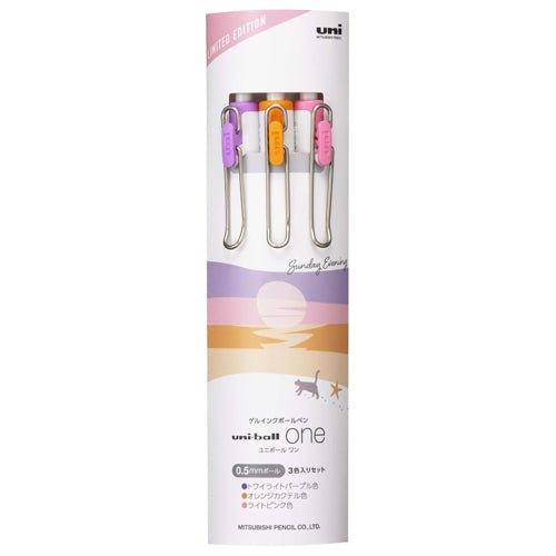 UNI uniball-one City Pop series limited color 0.38mm 0.5mm white shaft gel pen 3 color set - CHL-STORE 
