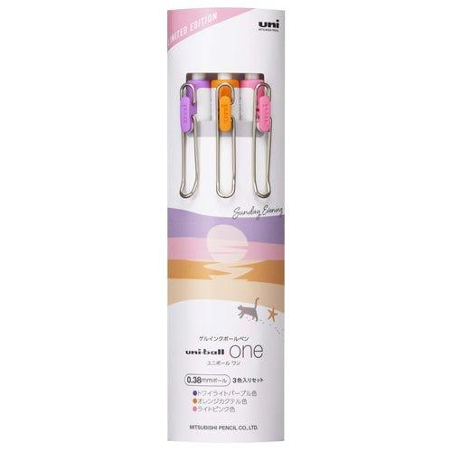 UNI uniball-one City Pop series limited color 0.38mm 0.5mm white shaft gel pen 3 color set - CHL-STORE 