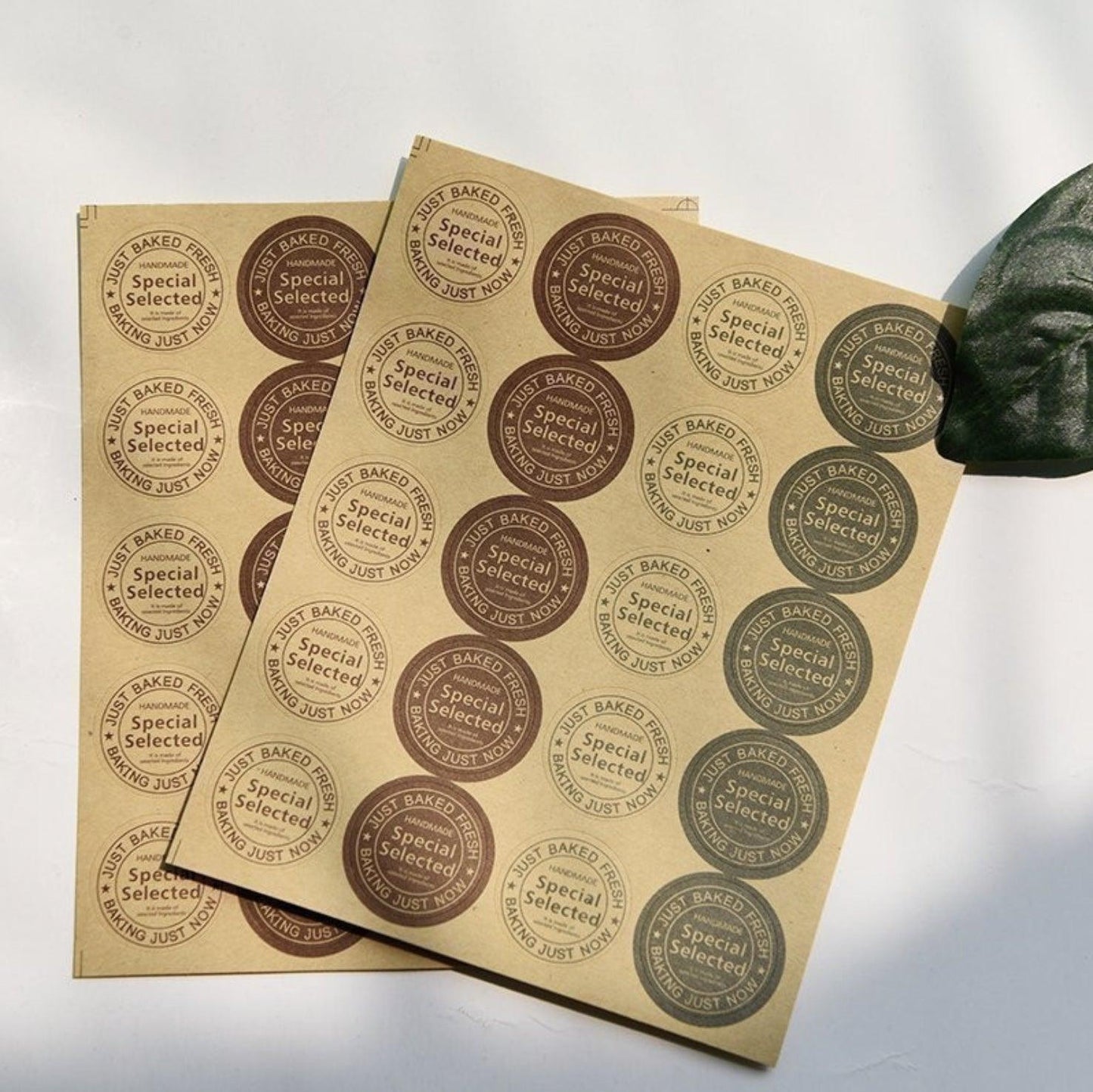Vintage cowhide sticker sealing sticker round sticker 20 stickers/sheet NP-000103 - CHL-STORE 