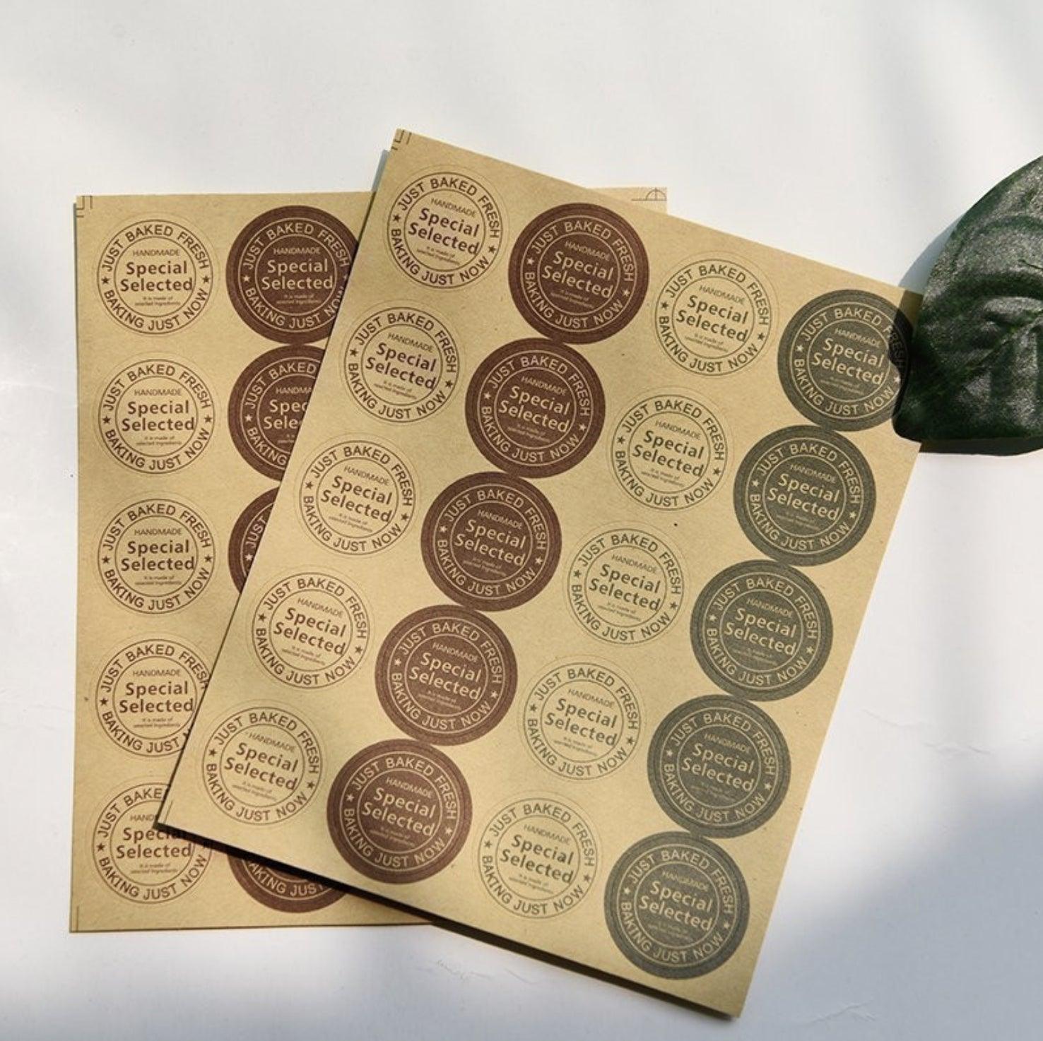 Vintage cowhide sticker sealing sticker round sticker 20 stickers/sheet NP-000103 - CHL-STORE 