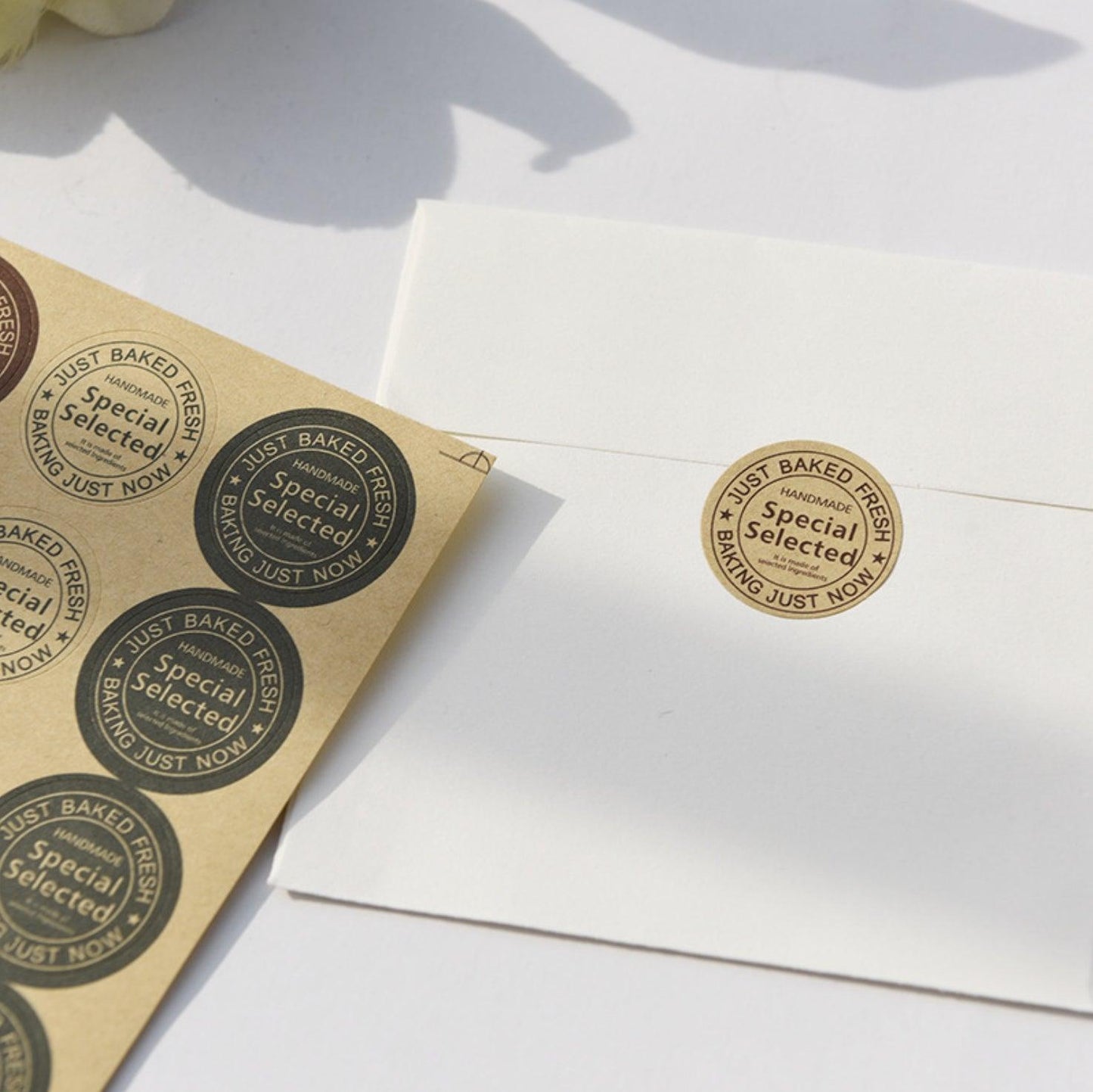 Vintage cowhide sticker sealing sticker round sticker 20 stickers/sheet NP-000103 - CHL-STORE 