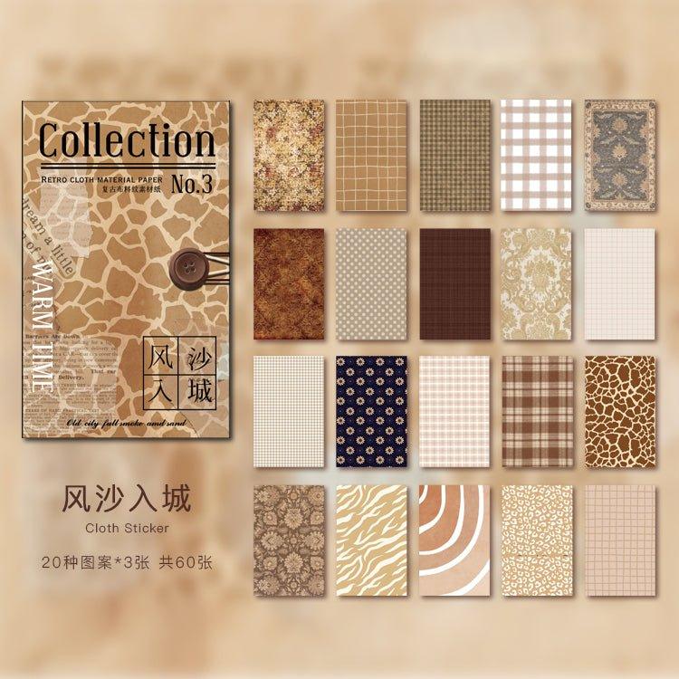 Vintage Decoration Textured Material Paper Time Warming Series Decorative Special Paper Material Paper 60 Sheets 6 Styles NP-050011 - CHL-STORE 
