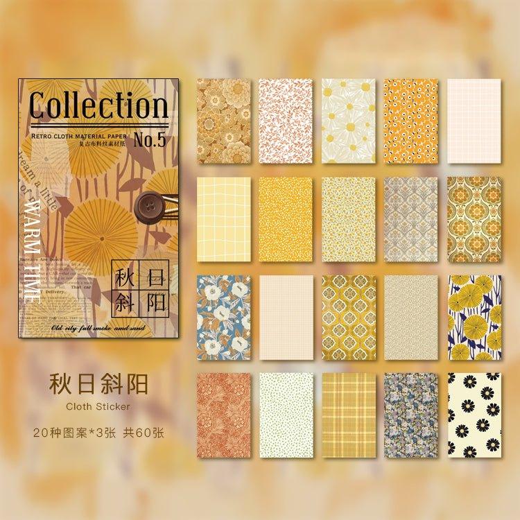 Vintage Decoration Textured Material Paper Time Warming Series Decorative Special Paper Material Paper 60 Sheets 6 Styles NP-050011 - CHL-STORE 