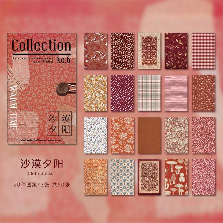 Vintage Decoration Textured Material Paper Time Warming Series Decorative Special Paper Material Paper 60 Sheets 6 Styles NP-050011 - CHL-STORE 